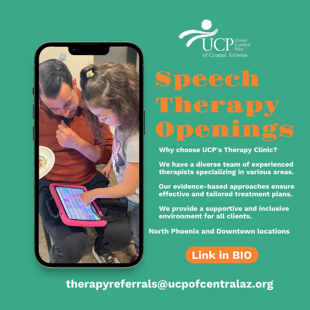 Start 2024 with Us as Your New Speech Therapists! Are you or your loved one in need of speech therapy services in the new year? Contact us today to schedule an evaluation or to learn more about our speech therapy services. Email Link in BIO. #ucpofcentralaz