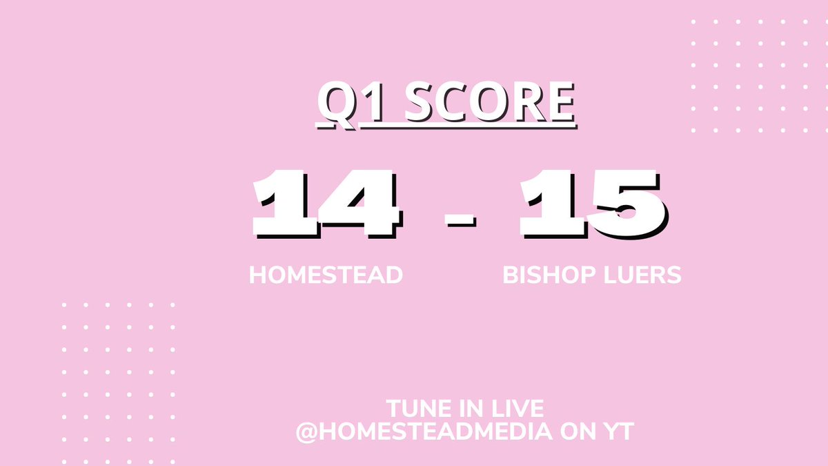 The first quarter of the Varsity Boy's game is over!
Don't forget to tune in to see 3/4ths of this game!
Tune in LIVE @ HomesteadMedia on YT!
