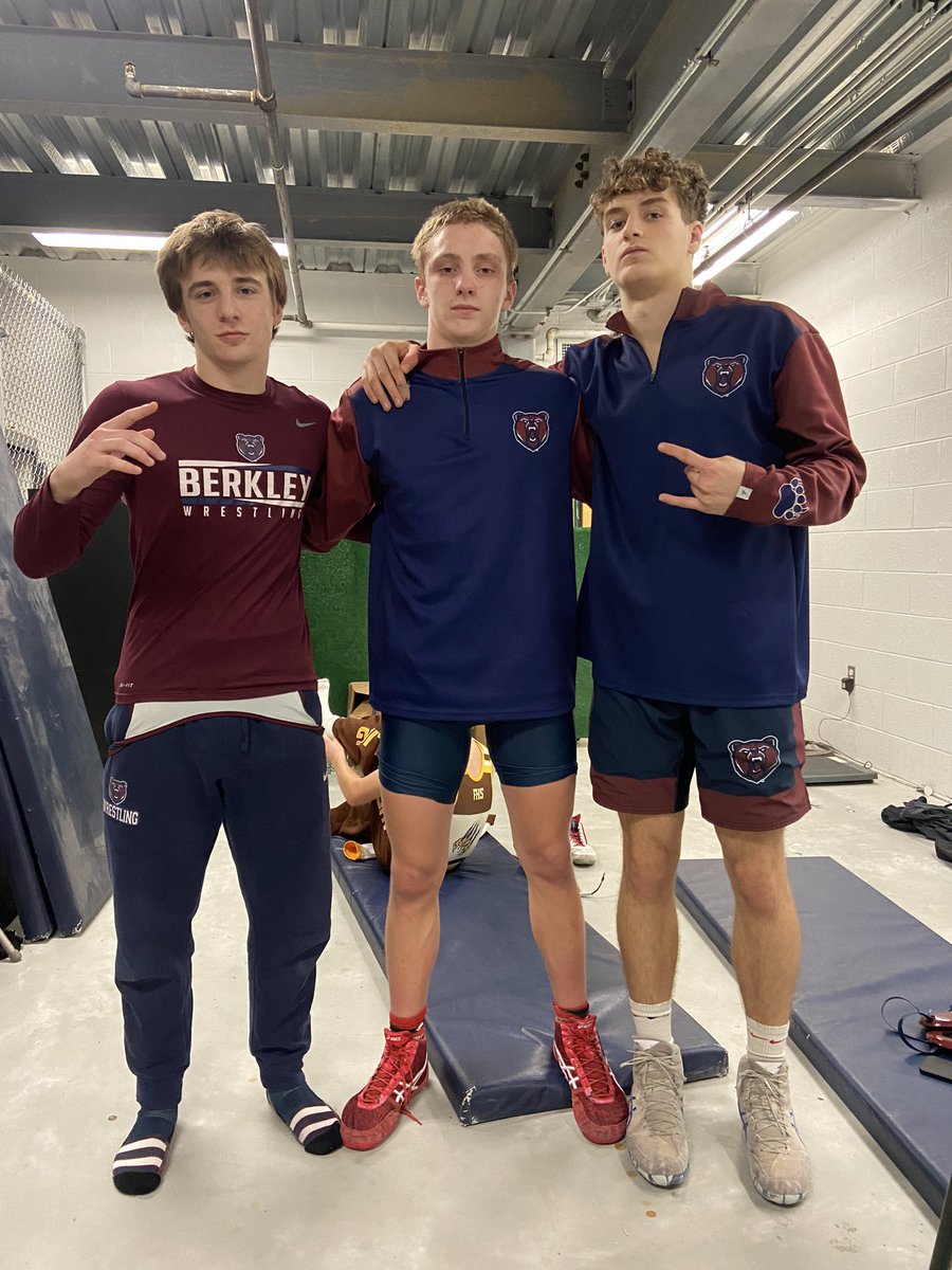 Three Berkley Wrestlers qualified for day two of Oakland County. 
Thomas Dauphin and Elliot Hoff move on to the Quarter Finals tomorrow while Tyson Danescu heads to the Consolation Quarter Finals at Groves tomorrow, 9am.
