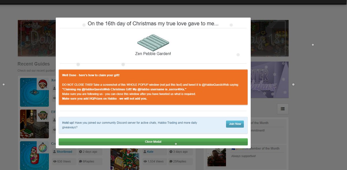_xerror404x_x's tweet image. Claiming my @HabboQuestsWeb Christmas Gift! My @Habbo username is .xerror404x.