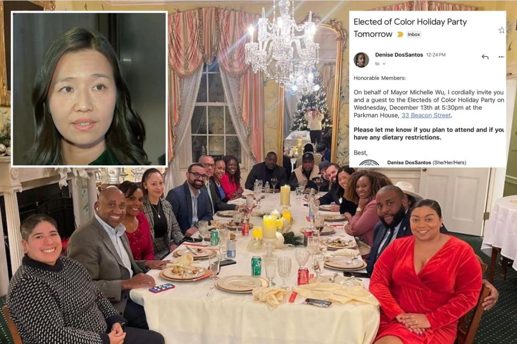 Boston Mayor Michelle Wu shows off photo from ‘electeds of color’ holiday party after defending gathering: ‘A special moment’ trib.al/dMbLJdM