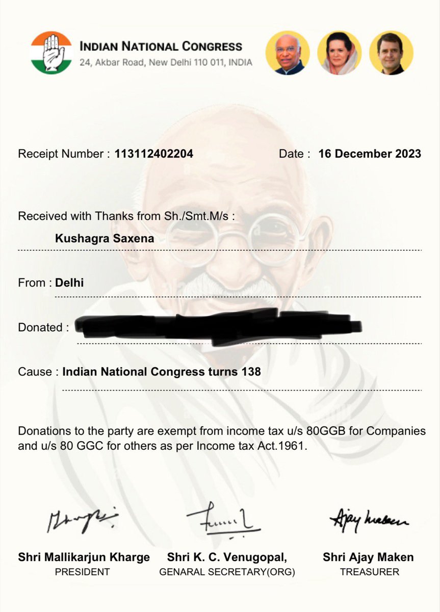 Contributing to my ideology, to strengthen the grandest political revolution @INCIndia by making a small donation through the #DonateForDesh initiative. 

Join this campaign and be part of the cause. 
#CongressForIndia 
#IndiaWithCongress