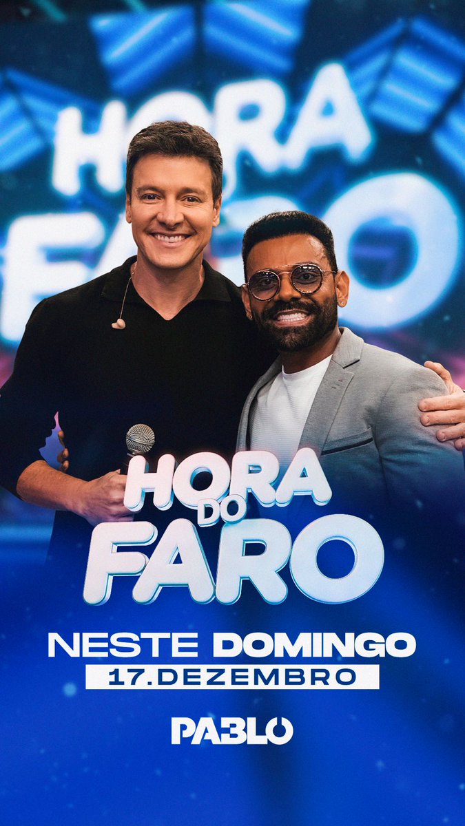 Domingo o nosso encontro é na telinha hein? estarei na Hora do Faro ao lado desse amigo que tanto gosto ,@rodrigofaro tô chegando!