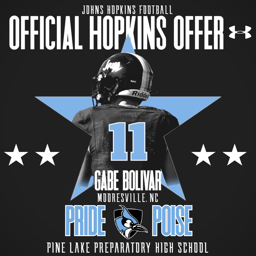 Gabe Bolivar (@gabebolivar_) on Twitter photo Super excited to say I’ve received my first offer and opportunity to play at the next level from Johns Hopkins University. <a href="/CoachTJWeyl/">TJ Weyl</a> <a href="/CoachHorvatits/">Alex Horvatits</a> <a href="/CoachTrotter75/">Austin Trotter</a> <a href="/Coach_A_King2/">Anthony King</a> <a href="/PineLakePrepFB/">Pine Lake Prep Football</a> Super excited to say I’ve received my first offer and opportunity to play at the next level from Johns Hopkins University. <a href="/CoachTJWeyl/">TJ Weyl</a> <a href="/CoachHorvatits/">Alex Horvatits</a> <a href="/CoachTrotter75/">Austin Trotter</a> <a href="/Coach_A_King2/">Anthony King</a> <a href="/PineLakePrepFB/">Pine Lake Prep Football</a>