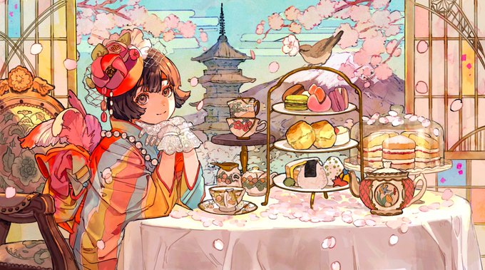 「cake slice teapot」 illustration images(Latest)｜2pages