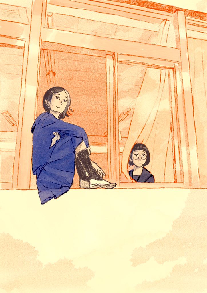 「やったー! カバモと三瀬」|奥田亜紀子のイラスト