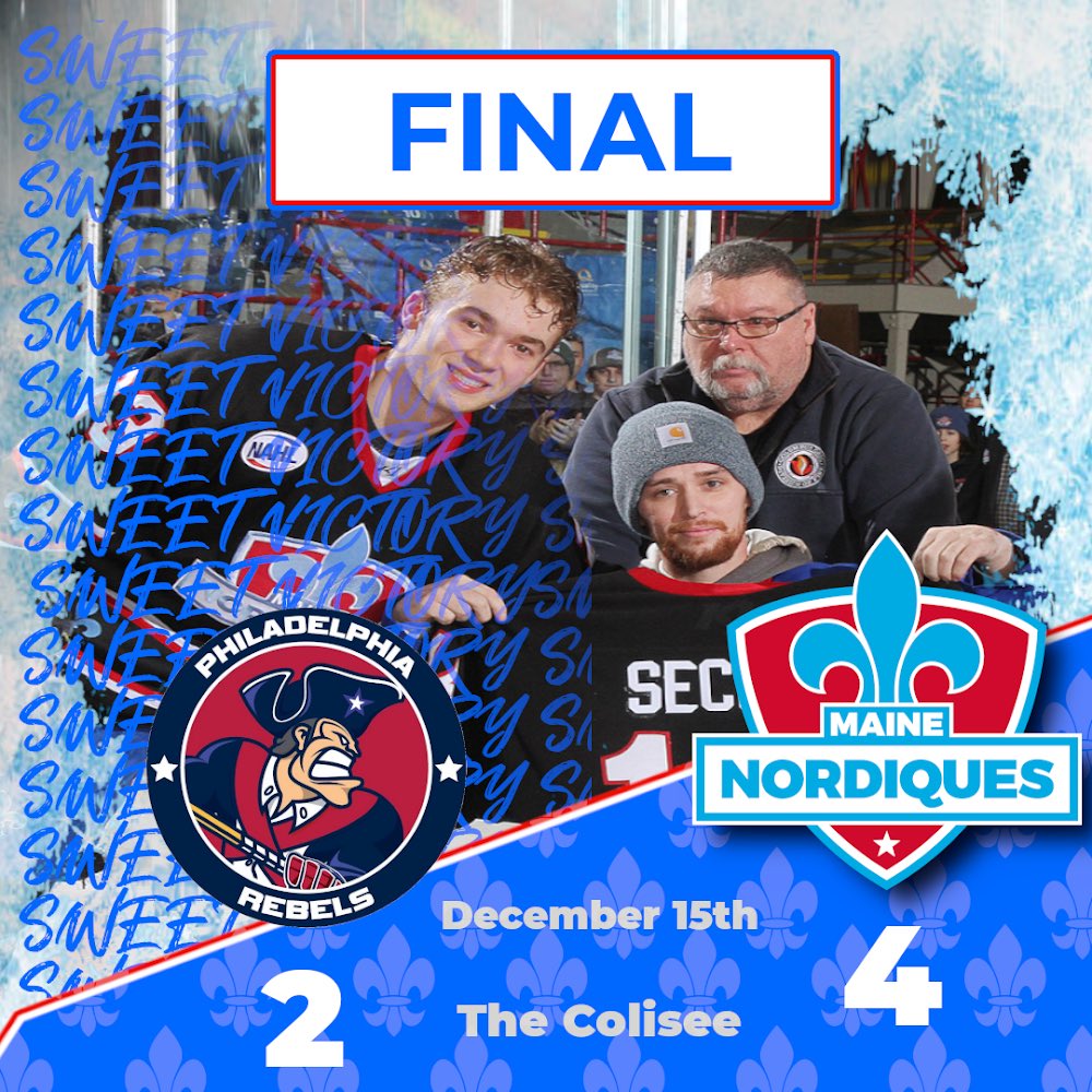 6. WINS. IN. A. ROW

Our real win tonight however was having Kyle Secor back to drop the puck before the game!

4 different goal scorers and a 2 assist game from Jake Bernadet lead the way all while being backstopped by Tommy Heaney!

#RollNords ⚜️