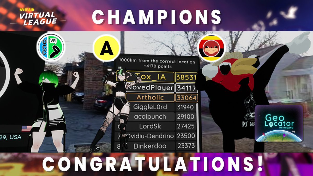 UgandaVRC's tweet image. We have placed 2nd place in the Avifair Virtual League GeoLocator.

Give de clucks for @novedplayer.

I think he shouted I know de wey and got an answer right 😳😳😳 #avifair #vrchat #geolocator #virtualfair