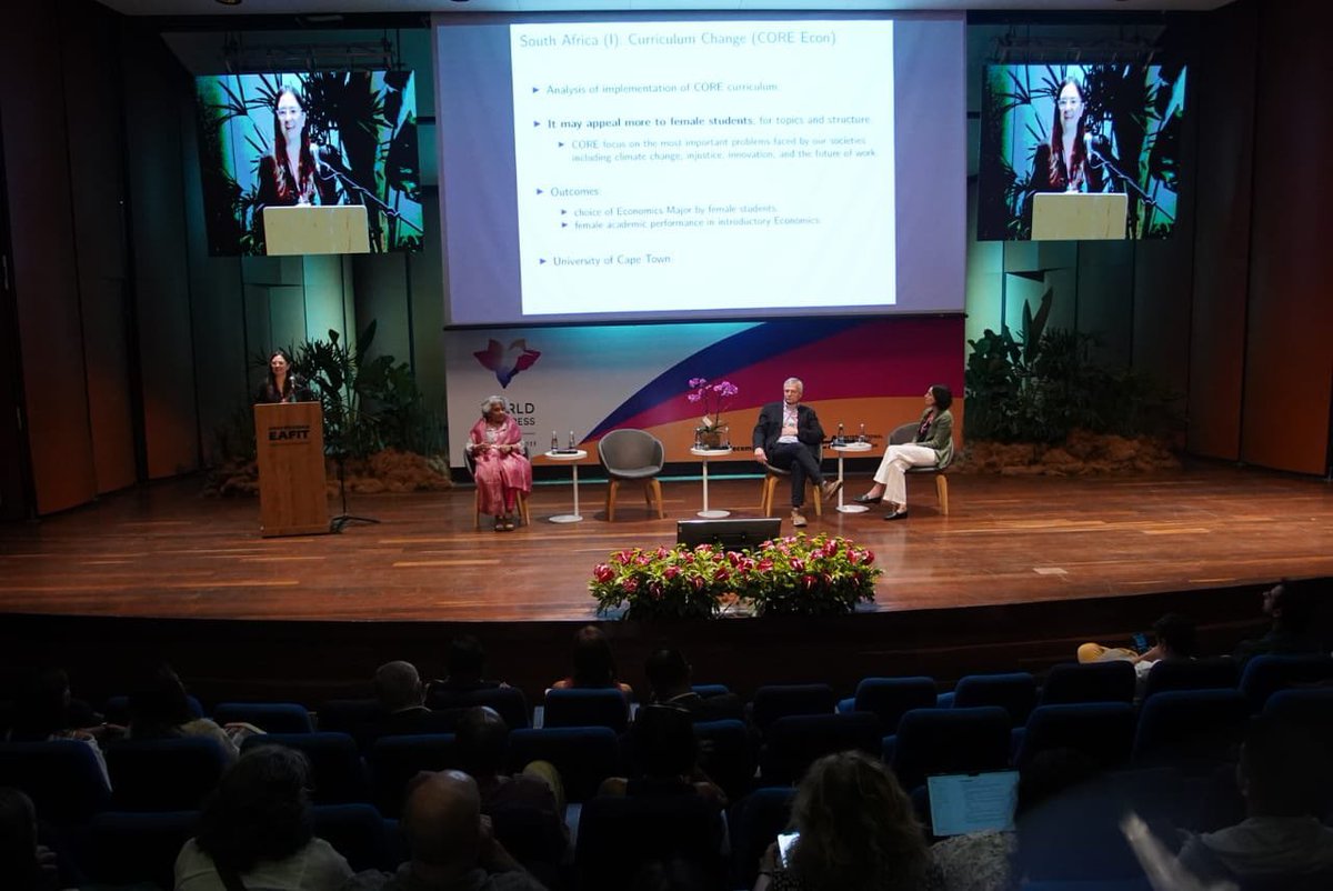 We were thrilled to finally showcase the work of @iea_we and WELAC @voxlacea at #IEAWC2023 thank you @EAFIT & @IEA_economics for a wonderful platform & engaging audience! Excited to continue working hard to make economics an inclusive profession and amplifying women’s voices!