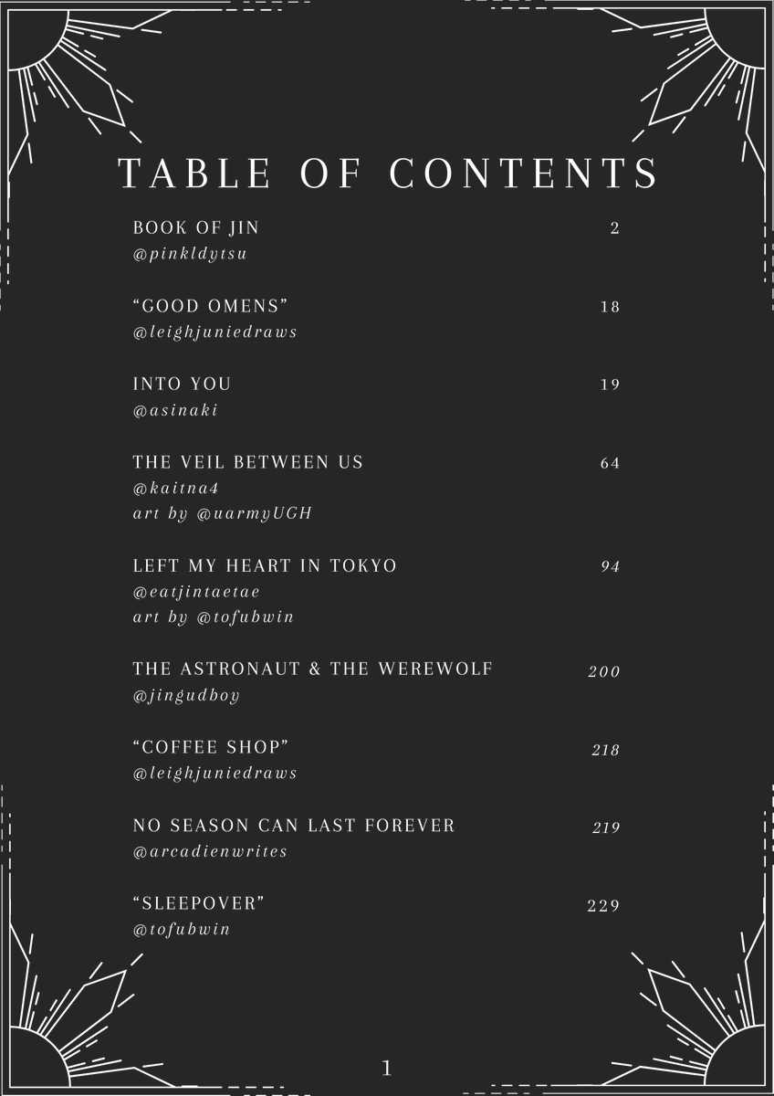 "It's Definitely You" is here! #taejinzine

I'm proud to present 200+ pages of Taejin stories and artwork made from wonderfully talented contributors! So grateful for everyone's hard work ♥️

Read the zine here: shorturl.at/koM36