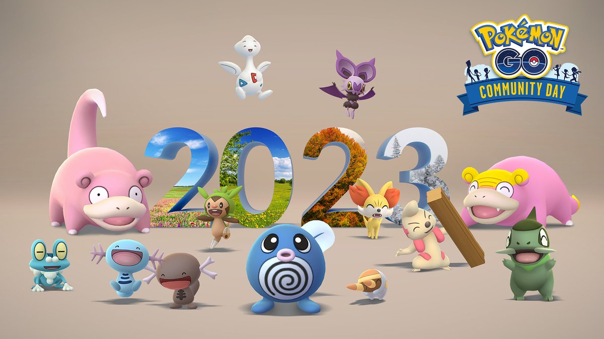 PokemonGOAppJP's tweet photo. 「コミュニティ・デイ」の週末がやってきました！2022年と2023年の「コミュニティ・デイ」に登場したポケモンたちをつかまえて、コミュニティの他のトレーナーに追い付きましょう。

https://t.co/zGAu7bltqr

#ポケモンGO https://t.co/BV3TacRKlk