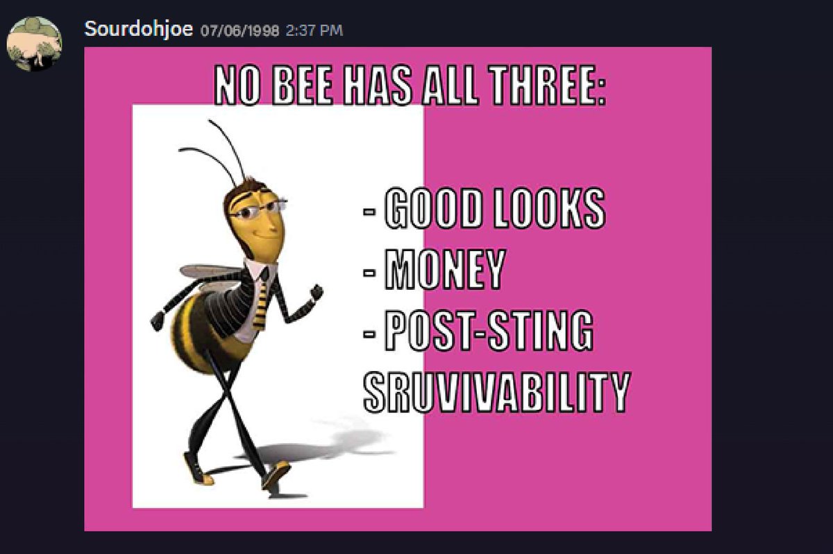 my favorite line from the bee movie; does anyone remember this?
