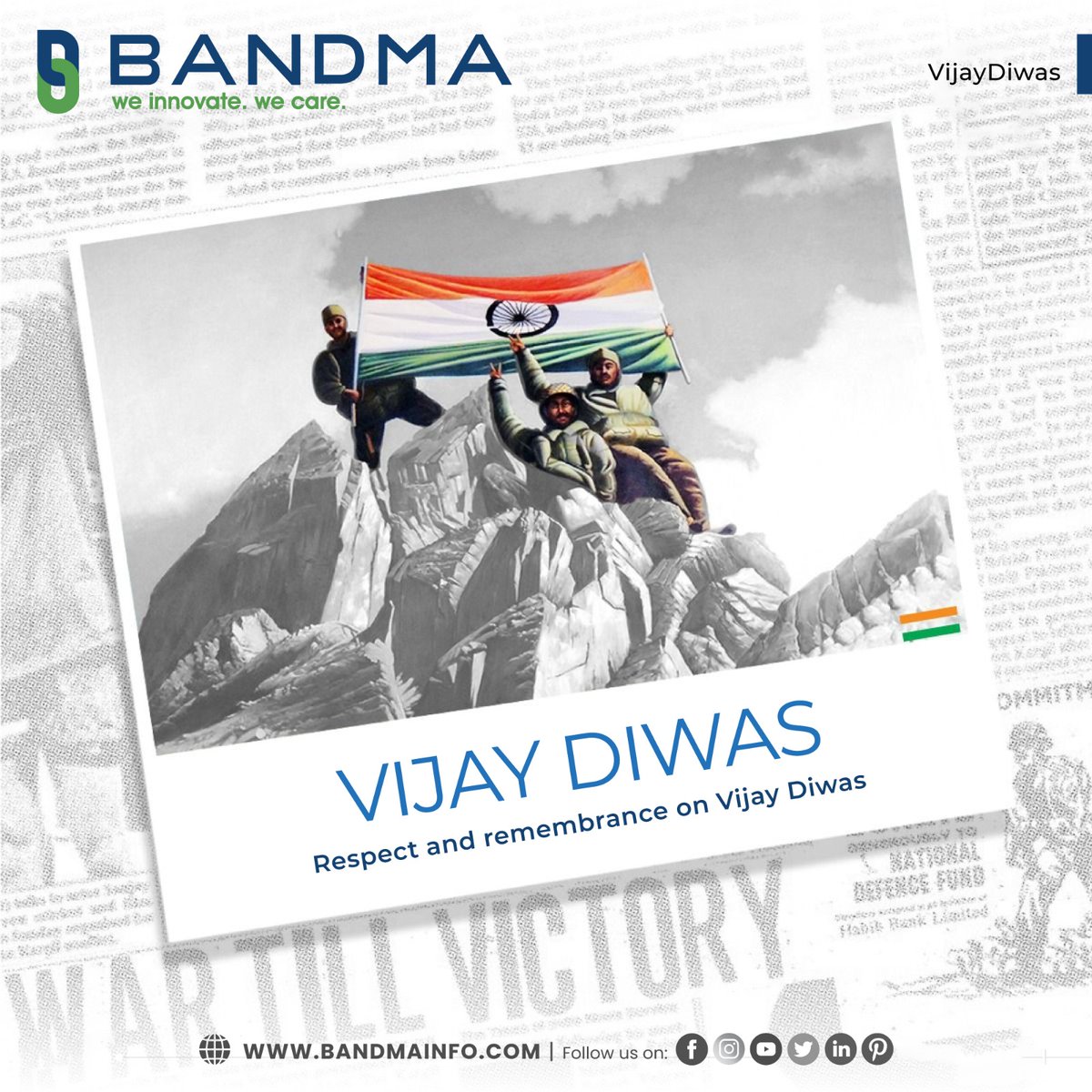 bandma_india's tweet photo. Saluting the indomitable spirit of our brave soldiers on Vijay Diwas. Their valor and sacrifice will forever be etched in our hearts. Jai Hind!

🪖 𝐕𝐢𝐣𝐚𝐲 𝐃𝐢𝐰𝐚𝐬 🇮🇳

#bandma #bandmaindia #vijaydiwas #soilders #packagingsolutions #HighSpeedTaping #OptimizedWorkflow https://t.co/gtfSHDrQ04