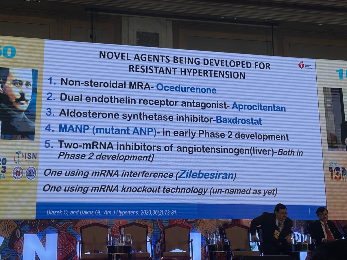 Excellent talk by GL Bakris on Hypertension - Newer agents #ISNCON2023
