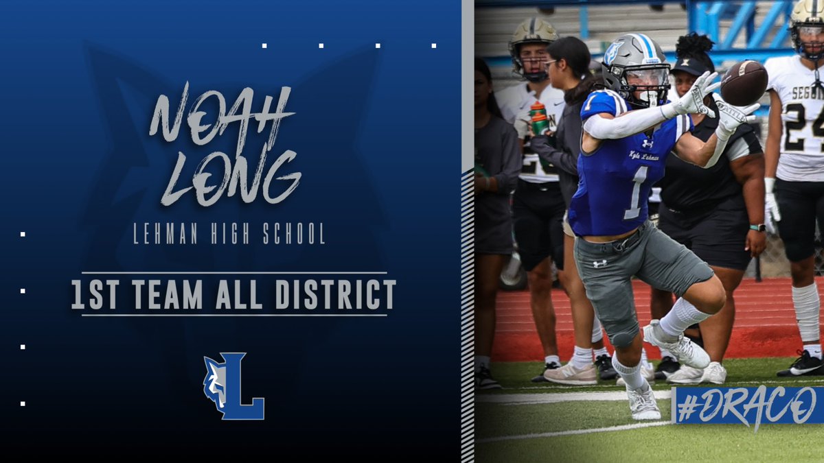 Lehman Lobos Football (@lehmanlobosfb) on Twitter photo Rounding out our All District Award winners with no other but our very own team MVP. <a href="/TheNoahLong/">Noah Long</a> was a force at WR and even contributed on defense. These efforts earned him a 1st Team All District selection. <a href="/CoachCCastillo/">Chris Castillo</a> <a href="/HaysCISD/">Hays CISD</a> <a href="/CoachLMoffett/">Lance Moffett</a> <a href="/Coach_IRod/">Isaac Rodriguez</a> <a href="/DustyGibbs18/">Dusty Gibbs</a> Rounding out our All District Award winners with no other but our very own team MVP. <a href="/TheNoahLong/">Noah Long</a> was a force at WR and even contributed on defense. These efforts earned him a 1st Team All District selection. <a href="/CoachCCastillo/">Chris Castillo</a> <a href="/HaysCISD/">Hays CISD</a> <a href="/CoachLMoffett/">Lance Moffett</a> <a href="/Coach_IRod/">Isaac Rodriguez</a> <a href="/DustyGibbs18/">Dusty Gibbs</a>