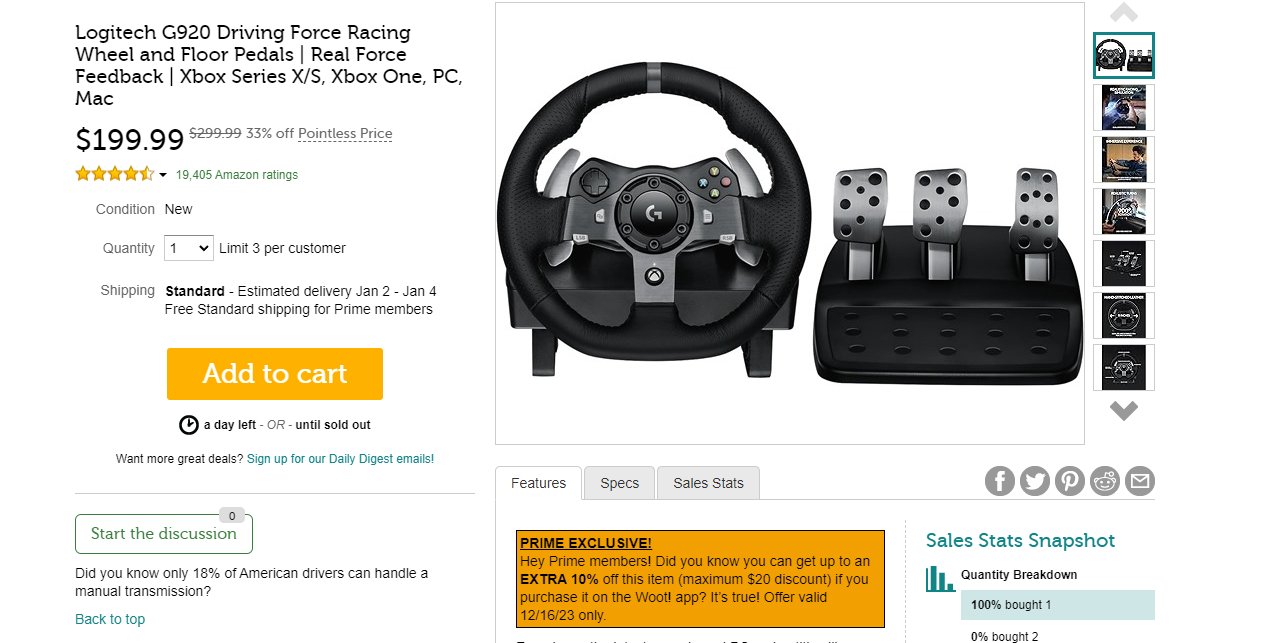 Wario64 on X: Logitech G920 Driving Force Racing Wheel and Floor