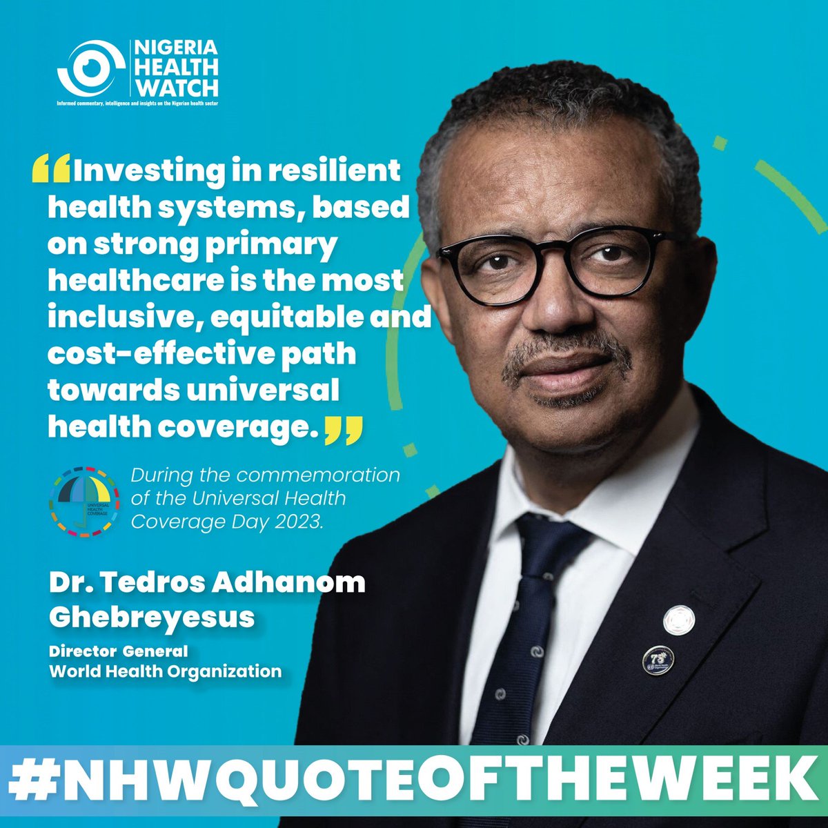 #NHWQUOTEOFTHEWEEK A strong & equitable healthcare system is critical to achieving #HealthForAll globally. To realise this, we must prioritise investing in #PHC as the foundation of a resilient health system to meet people's health needs & ensure that no one is left behind.