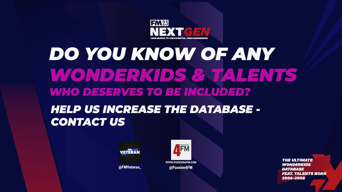 FM24 NextGen Wonderkids Database  Potential FM25 Wonderkids •