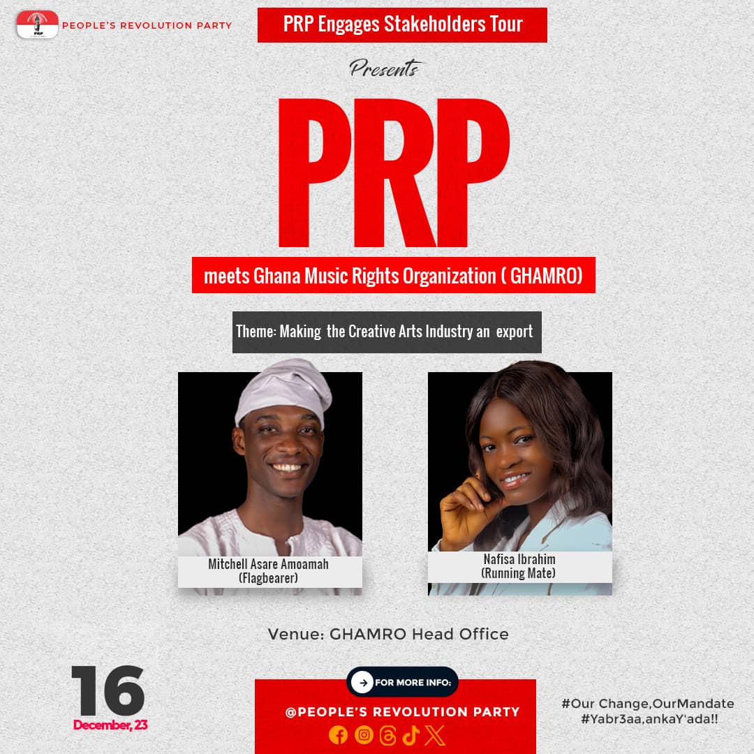 revolution48394's tweet photo. Our Creative Arts Industry is a crucial sector as a country. Pragmatic policies and support need to be extended to make them thrive to become one of our biggest exports. 
Join PRP as we meet the Ghana Music Rights Organization to discuss industry matters. 
#PRPMeetsCreatives https://t.co/gM0cEPiSTo