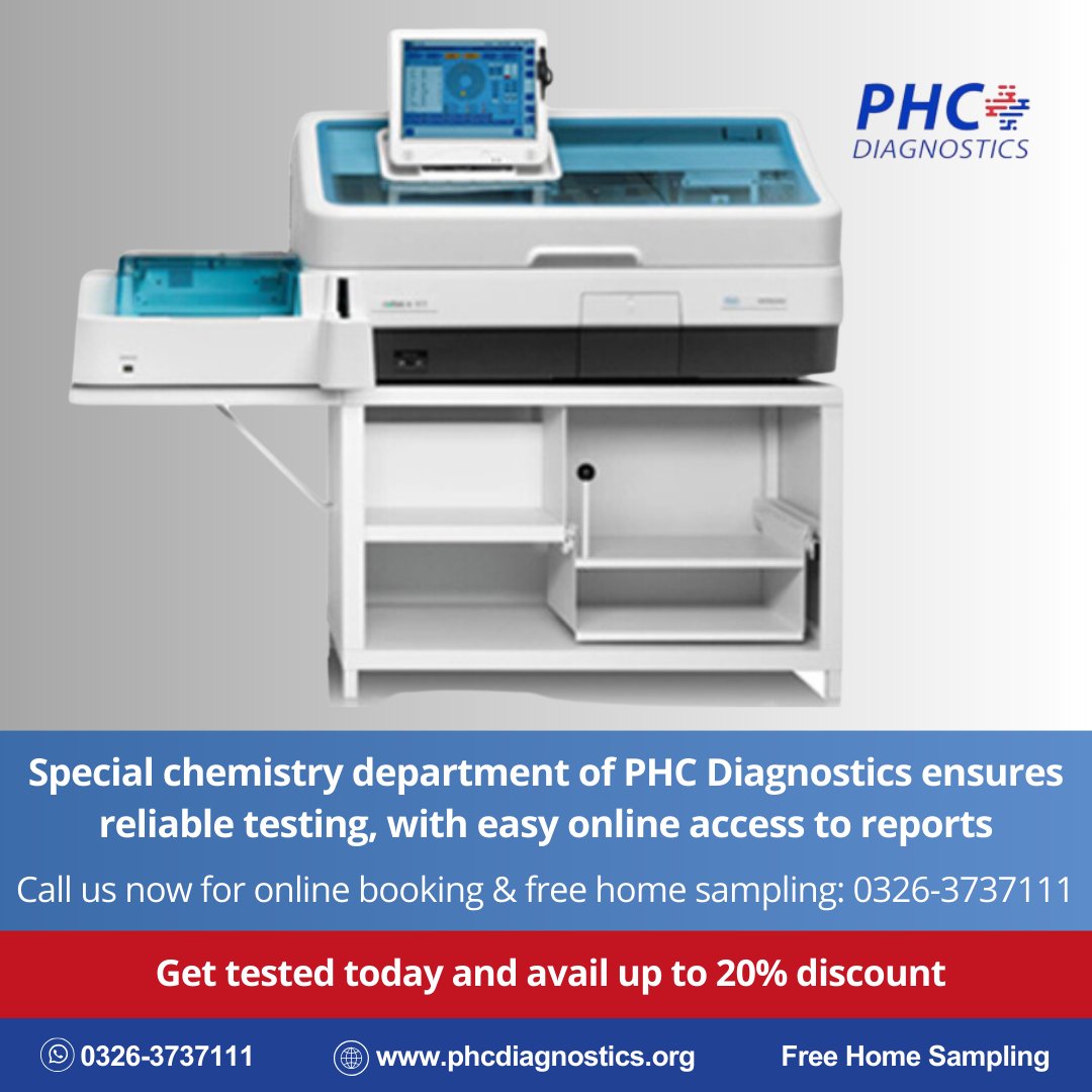 phcdiagnostics's tweet image. Contact us:
For online booking and Home sampling: 326-3737111, phcdiagnostics.org
#SpecialChemistryTests
#BiochemicalAnalysis
#DiagnosticTesting
#LabTests
#ClinicalChemistryLab
#ChemicalTests
#AdvancedDiagnosticTests
#SpecializedLabAnalysis
#HematologyTesting
#Immunoassays