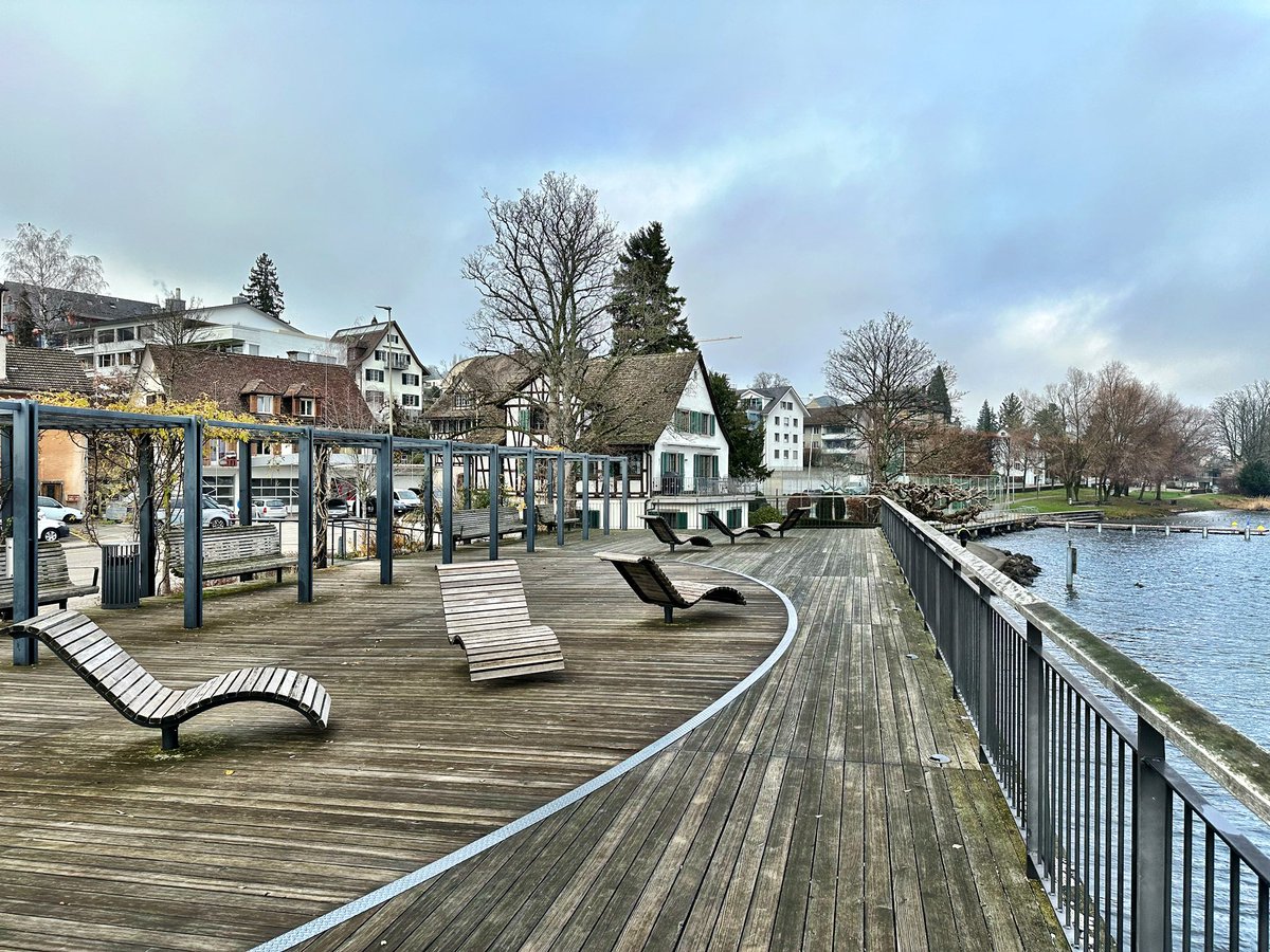 Öffentliche Terrasse am See 😉 In der Schweiz 🇨🇭 geben sich die Behörden wahrlich Mühe, die Menschen glücklich zu machen 😉👍 #Rüschlikon #Zürichsee  #PublicGovernance