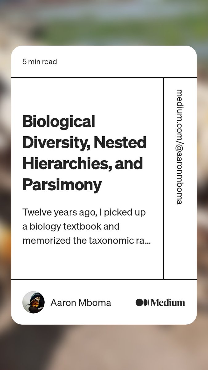 808Computing's tweet image. Biological Diversity, Nested Hierarchies and Parismony By Aaron Mboma 
 medium.com/nebula-researc…