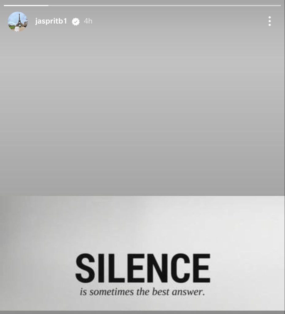 MIFansArmy's tweet photo. Bumrah’s Insta Story makes sense now https://t.co/vYyfSJphij