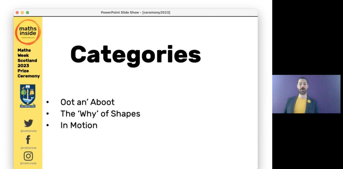 mathsinside's tweet photo. Categories for this @mathsweekscot 2023 edition were
#mathsinsideAndOot #mathsinsideShapes #mathsinsideMotion🧐📷#mathsinside @tentivetodetail @UofGMaths_Stats
#mathsinside: see different, make connections, celebrate!🎈#MathsWeekScot https://t.co/rA5Cn39jZx
