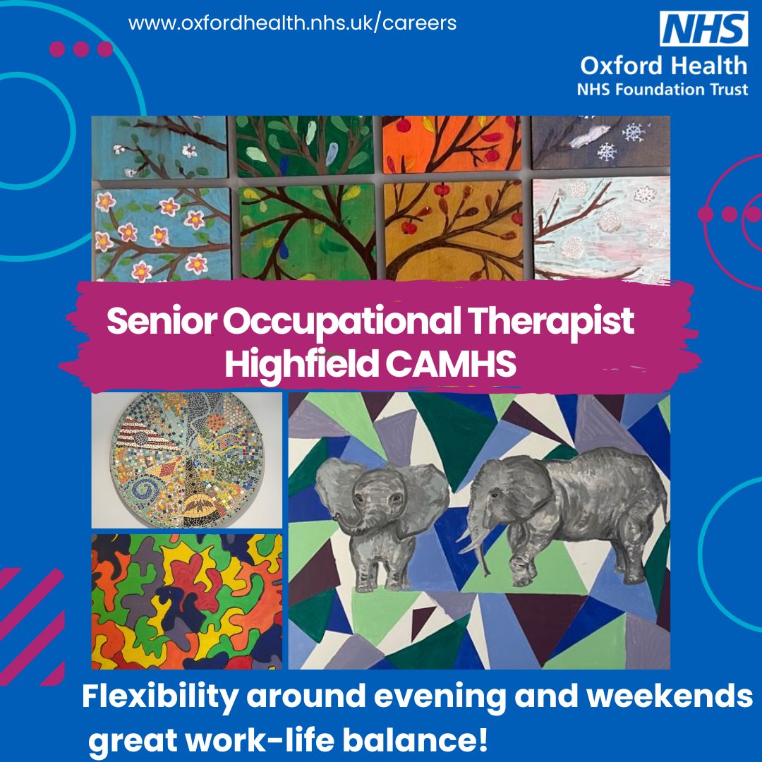 Are you a forward thinking Occupational Therapist, looking to make a real difference to the lives of children and young people? Join us in the Highfield Unit! 💻loom.ly/F1RkjQg 📆 10th January 2024 #OT #AHP #RCOT #Senior #CAMHS #Oxford