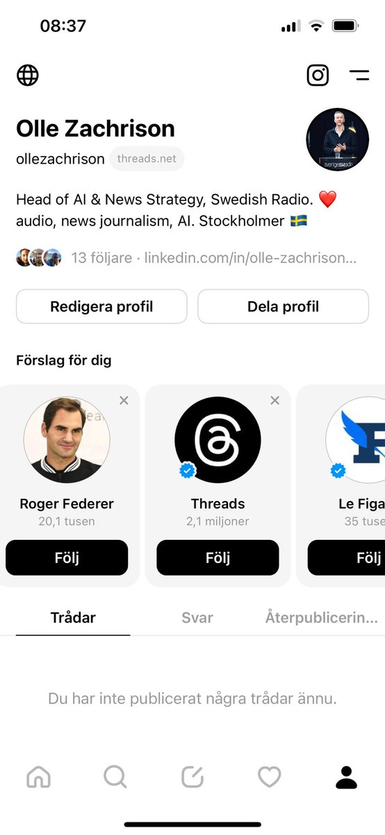 Yeahj, 13 followers! Like being thrown back to 2009, I feel young again, I think🤔#threads