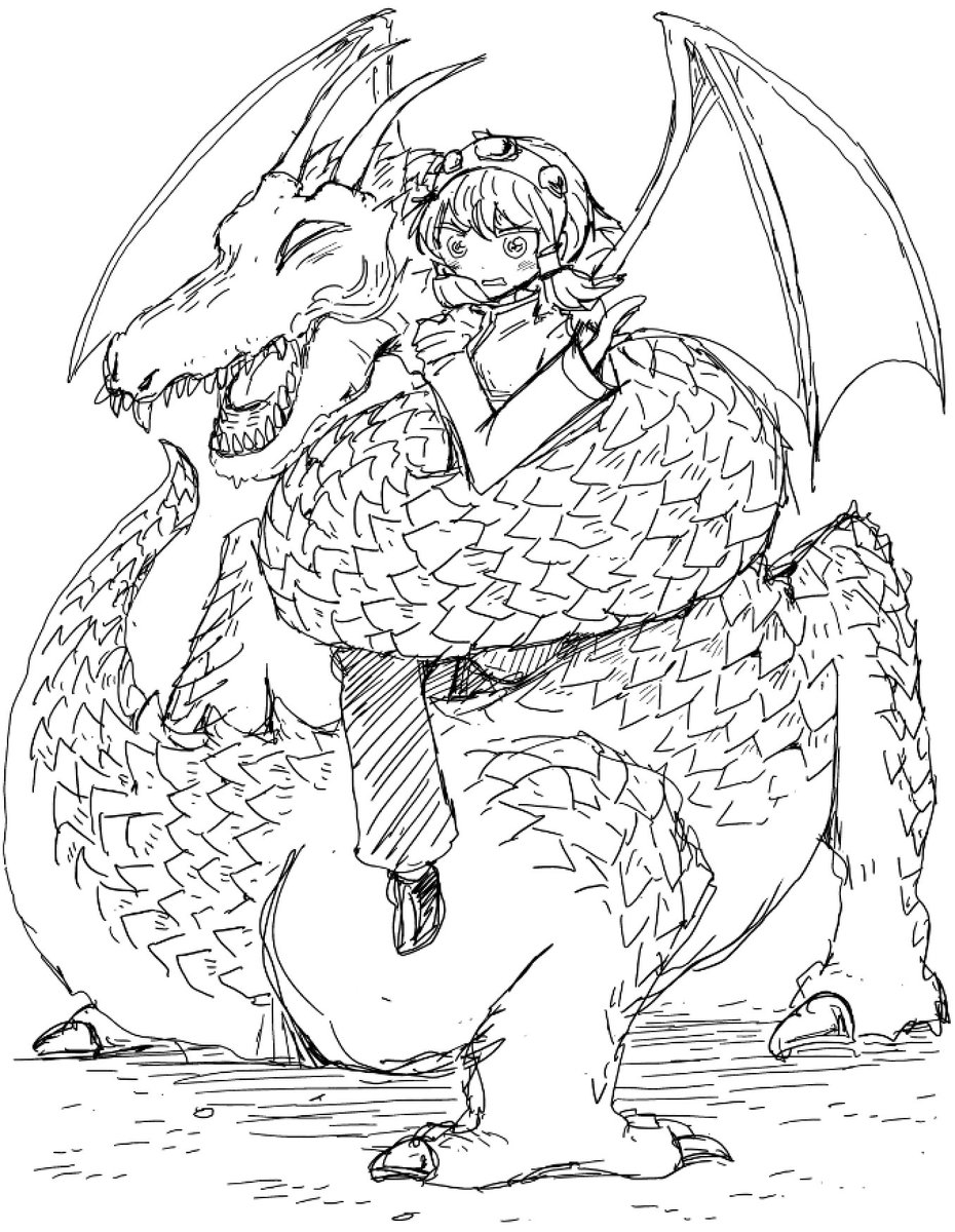 「今年完結した「ドラゴンの子」連載中に描いたらくがき(ラニピー割り込み) 」|田中空【タテの国 紙本発売中】のイラスト