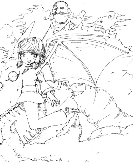 今年完結した「ドラゴンの子」連載中に描いたらくがき(ラニピー割り込み) 