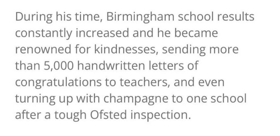 There will be lots of Tim Brighouse stories in coming days, such as: