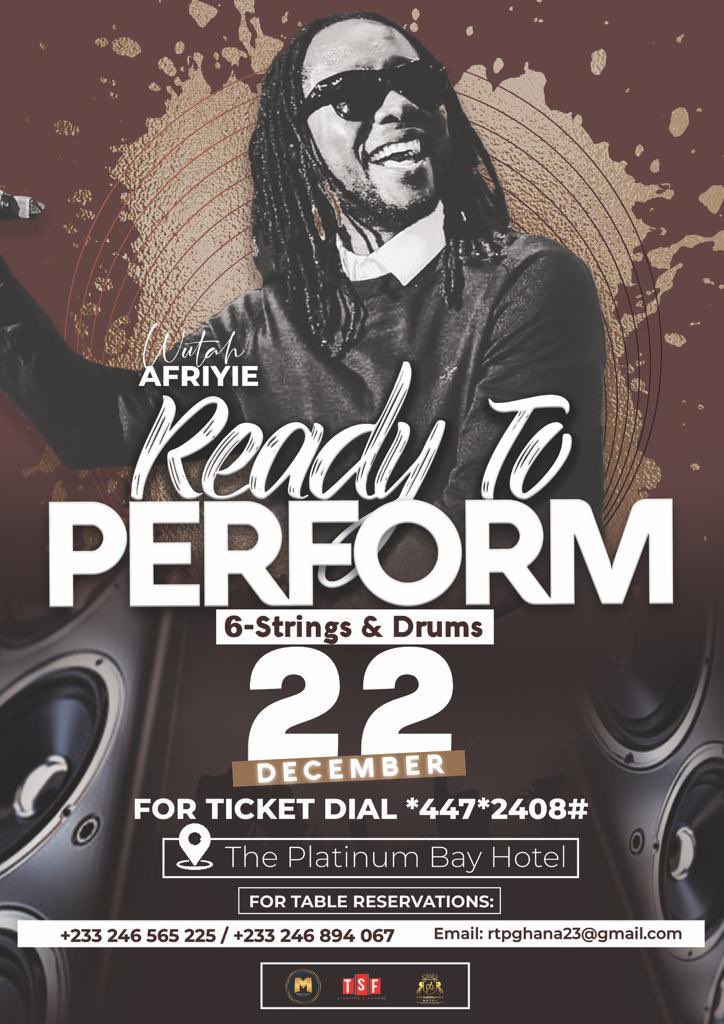 It’s gonna be a great experience at the #ReadyToPerform 6 strings and drums concert!