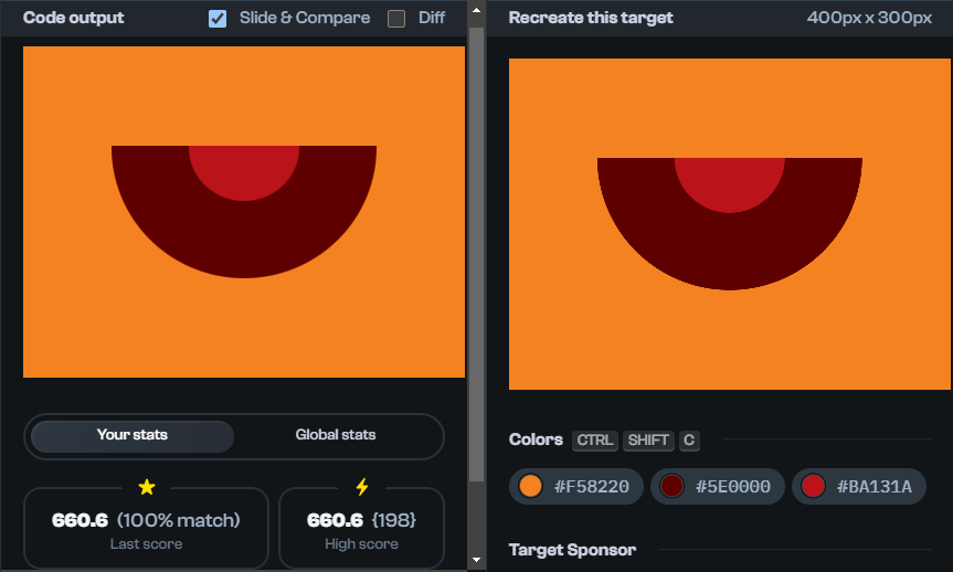 9_Vensi's tweet image. {⚔️} Day 20 of #CSSBattleDaily streak: Dec 16  — 660.6 score / 198 chars cssbattle.dev/play/ZvSdvAked… via @css_battle