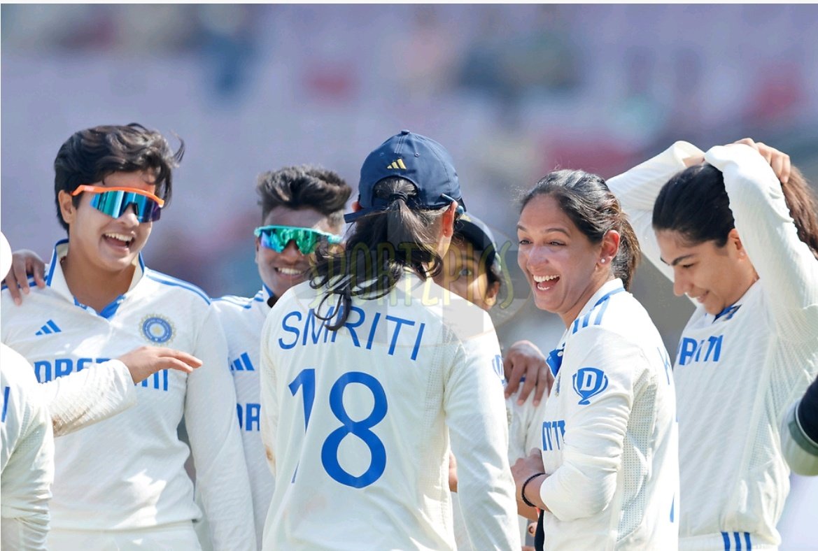 Led from the front in her Test captaincy debut 🔥
Records set, trophy in hand, and her smiles light up the victory. 
A captain's excellence on display in the longest format 🤌

#INDWvENGW