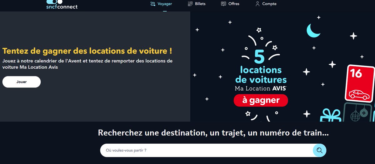Un jour, SNCF Connect vous proposera de gagner des locations de vélo, ou des carnets de transport en commun, voire des billets de train, sait-on jamais.
Mais pour ça, il faudra attendre la fin de la société du tout-voiture. On en est loin, visiblement.