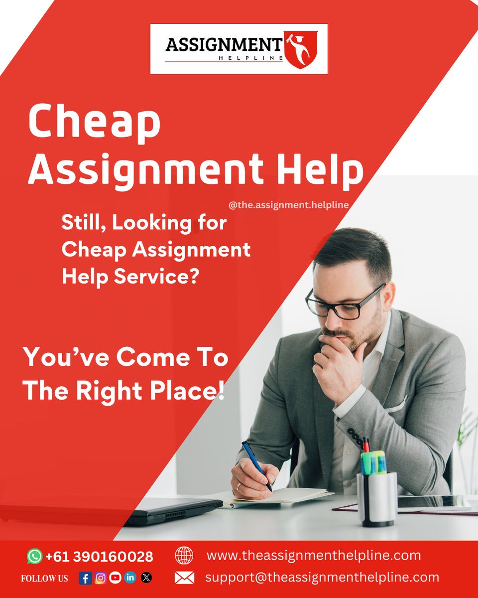 _the_assignment's tweet image. Choosing our #CheapAssignmentHelp isn&apos;t just a decision based on cost; it&apos;s a choice that unlocks a world of hidden advantages that can make a significant impact on your #academic journey.
.
👉Live chat with our experts tawk.to/theassignmenth…
.
#assignmenthelp