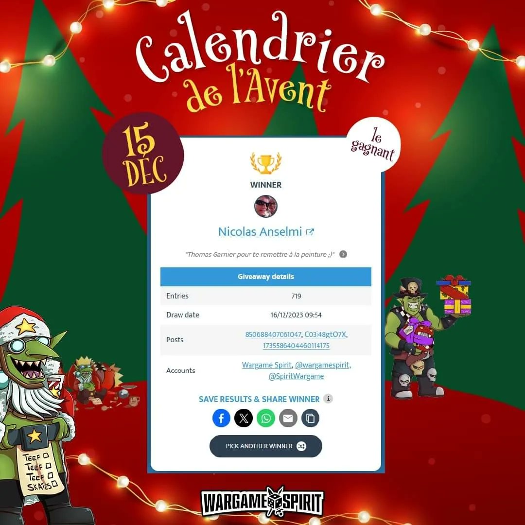 Comme vous avez apprécié la case de notre calendrier de l'avent contenant Tahlia Vedra, on vous propose de gagner aujourd'hui une autre boîte des Cities of Sigmar avec le Freeguild Cavalier Marshal 😏
Si ça vous intéresse, il est disponible juste ici :
bit.ly/48hJhPe