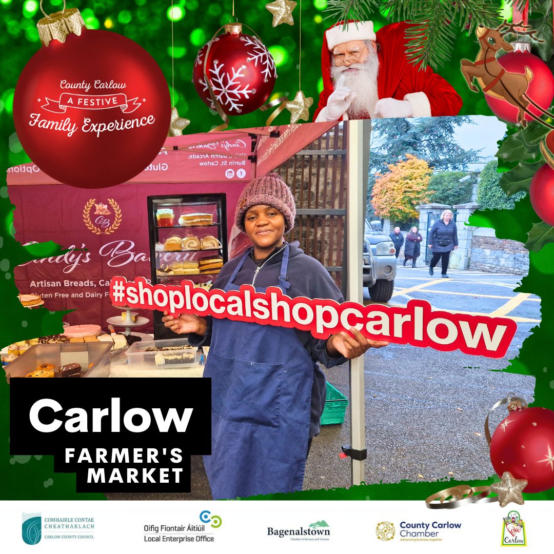 #ShopLocalShopCarlow 🎄🎅 at Carlow Farmers Market which is open today at The Exchange at The Potato Market, Carlow Town!
#Carlow #CarlowChristmas  #TasteinCarlow 
@carlowfarm @carlowmarket @carlowchamber @Carlow_Co_Co