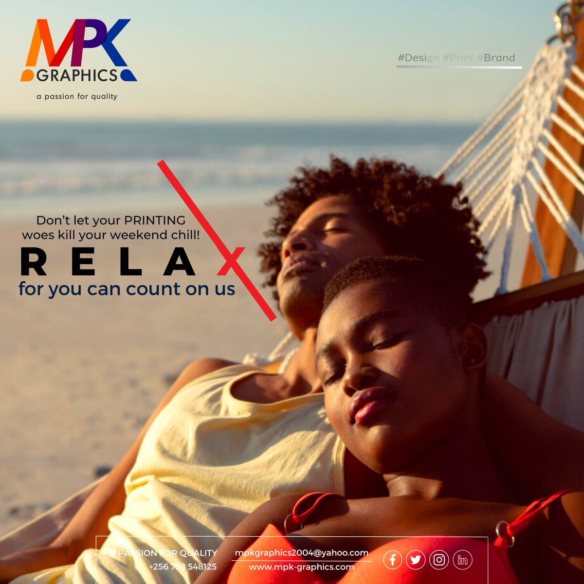Printing woes should be the least of your worries this weekend! Relax! You can count on us this #weekend because we are open. For more info, visit mpk-graphics.com