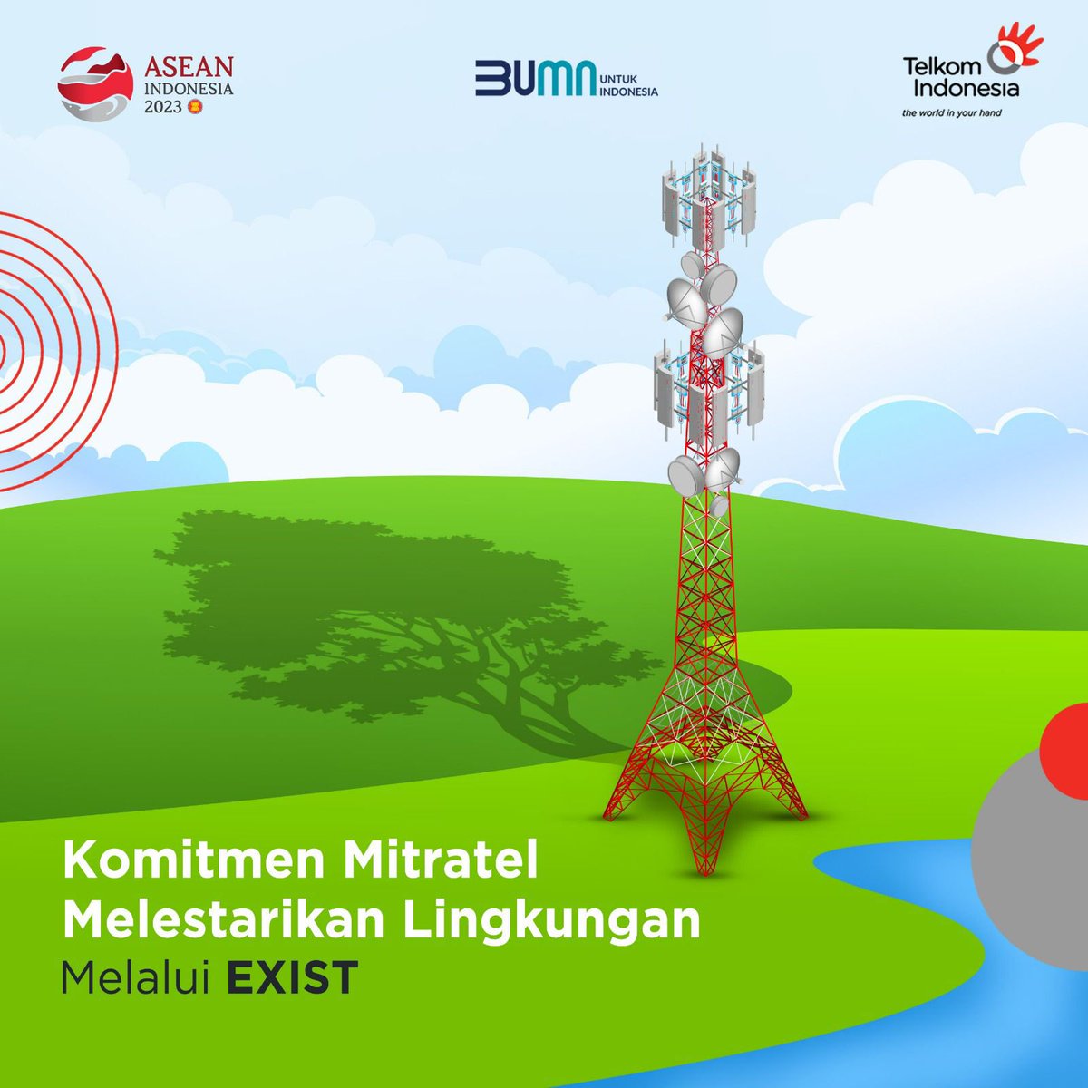 'Indonesia long term strategy for low carbon 2030 & climate resilience 2060' Keren kan, program EXIST nya Mitratel @TelkomIndonesia buat sikapi isu global. Nah ada juga reduksi emisi dalam memperhatikan aspek lingkungan demi menjaga bumi 👍 #TelkomEXIST #ElevatingYourFuture