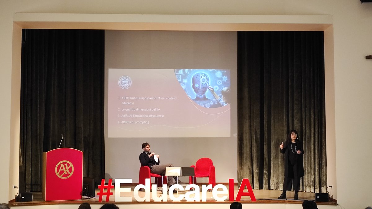 Facoltà di Scienze dell'Educazione Auxilium (@pfse_auxilium) on Twitter photo Con Panciroli, Macauda e Adamoli di <a href="/AiUnibo/">ALMA Human-Centered Artificial Intelligence</a> parliamo delle dimensioni di #EducareIA: literacy, critica, etica, espressiva e creativa. Competenze per una presenza educativa consapevole, inclusiva, responsabile, aperta, innovativa, per tutti.
Video su: youtube.com/watch?v=qViMCx… Con Panciroli, Macauda e Adamoli di <a href="/AiUnibo/">ALMA Human-Centered Artificial Intelligence</a> parliamo delle dimensioni di #EducareIA: literacy, critica, etica, espressiva e creativa. Competenze per una presenza educativa consapevole, inclusiva, responsabile, aperta, innovativa, per tutti.
Video su: youtube.com/watch?v=qViMCx…