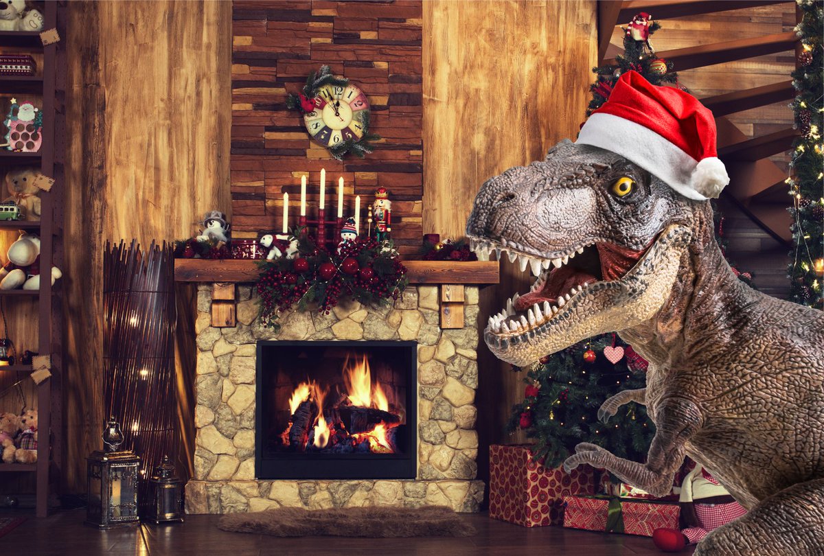 I'm Dreaming of a White Tyrannosaurus: Just like the ones I used to know, where the tree tops glisten, and Triceratops listen 🌨️🦖