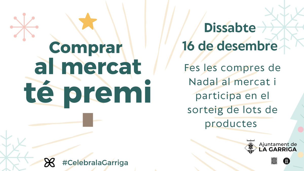 Avui, tenim premi al #MercatSetmanal! Per totes les teves compres, entres al sorteig de lots de productes dels paradistes del mercat! 

#CelebralaGarriga #laGarriga