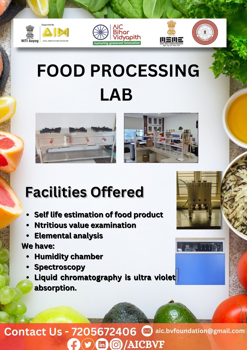 AICBVF's tweet image. We test all parameters of processed Food like, self life, nutritional value, etc. at our Food Processing Lab.

#FoodTechInnovation #LabAccess #EndlessPossibilities #InnovationHub 🚀🍽️#aicbvf #rohitgupta
@pskarn