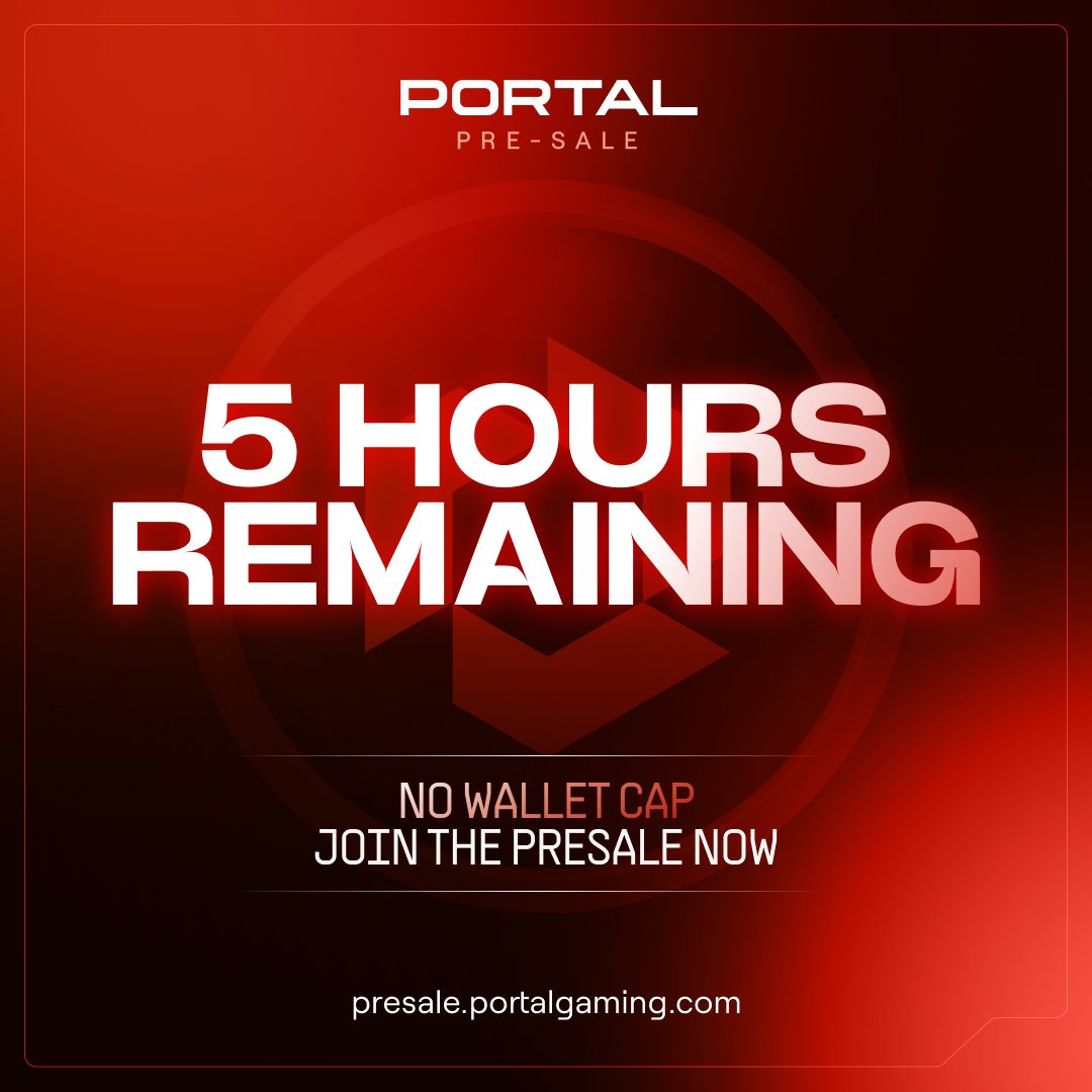 With only 5 hours remaining in the Presale, the Portal is about to close forever. Alongside our partners, we will set a new standard for Web3 gaming companies. Product and community are always first.