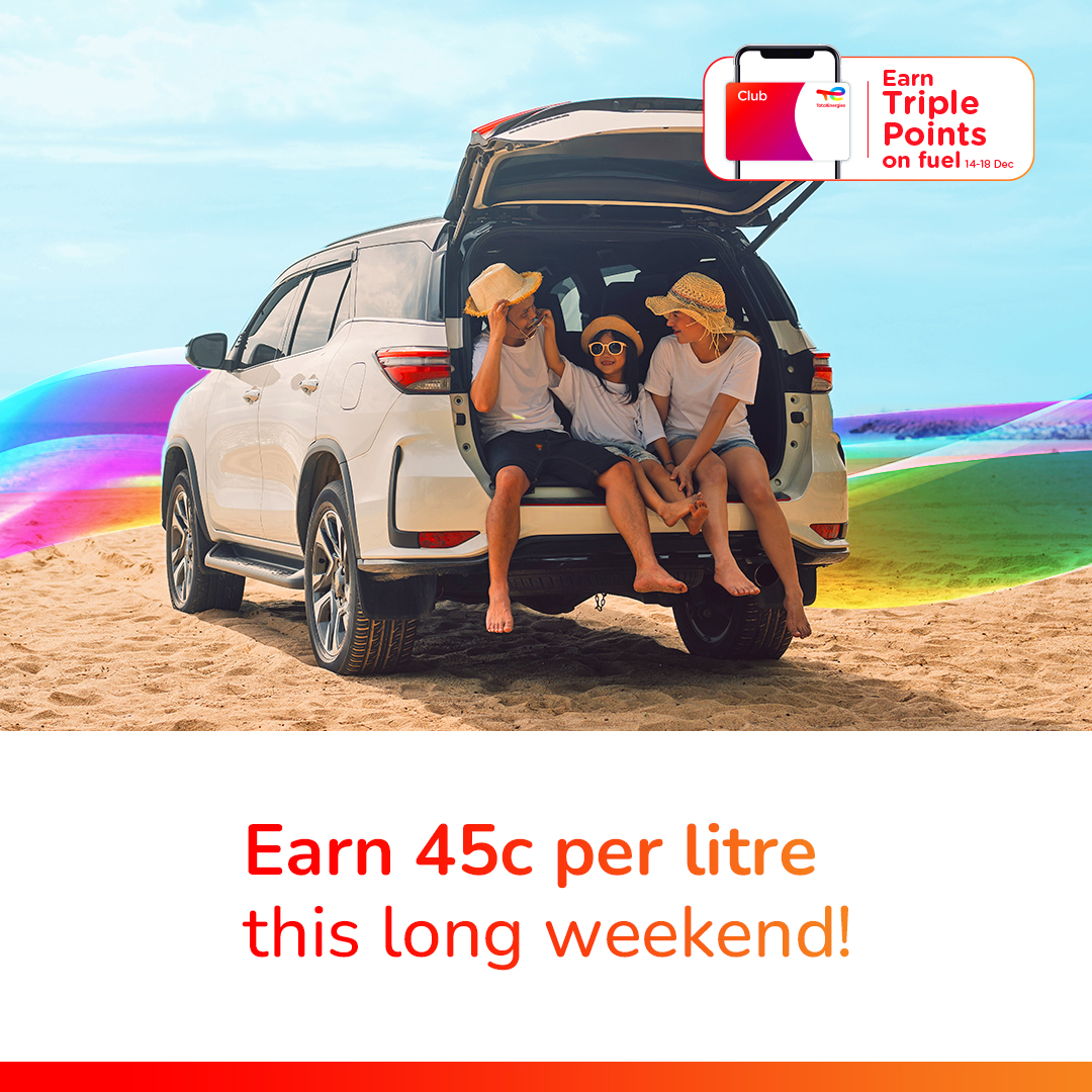TotalEnergiesZA's tweet image. The triple points weekend continues! 🎉
It’s always a good time to be a member of the TotalEnergies Club and this weekend it is literally 3 times better to be a Club member!

How will you use your points? Let us know in the comments below! ❤️ #TotalEnergiesClub #TriplePoints