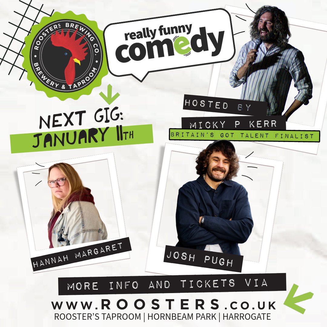 🚨 DATE CHANGE 🚨 January's @R_F_Comedy will take place on January 11th 📅 ⭐ Featuring: @JoshPughComic, @MickyPKerr & @hannahmaggie91 👉 roosters.co.uk/pages/really-f…