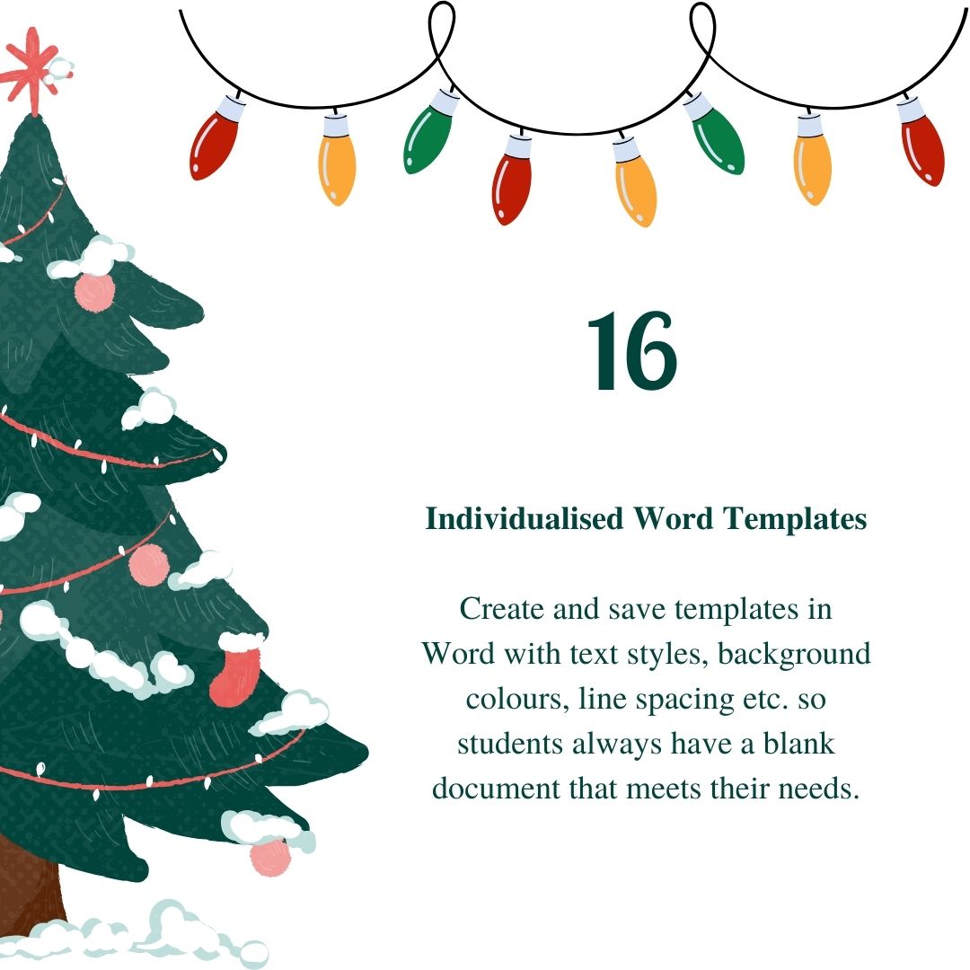 Miss Aird (@miss_aird) on Twitter photo Accessibility Advent Day 16
✨ Empower students with personalized learning! 📝🔧
Create & save individualized Word templates with tailored text styles, background colours & line spacing. 🖥️📚 
Ensure every student has a blank document that caters to their unique needs. 🌟 Accessibility Advent Day 16
✨ Empower students with personalized learning! 📝🔧
Create & save individualized Word templates with tailored text styles, background colours & line spacing. 🖥️📚 
Ensure every student has a blank document that caters to their unique needs. 🌟